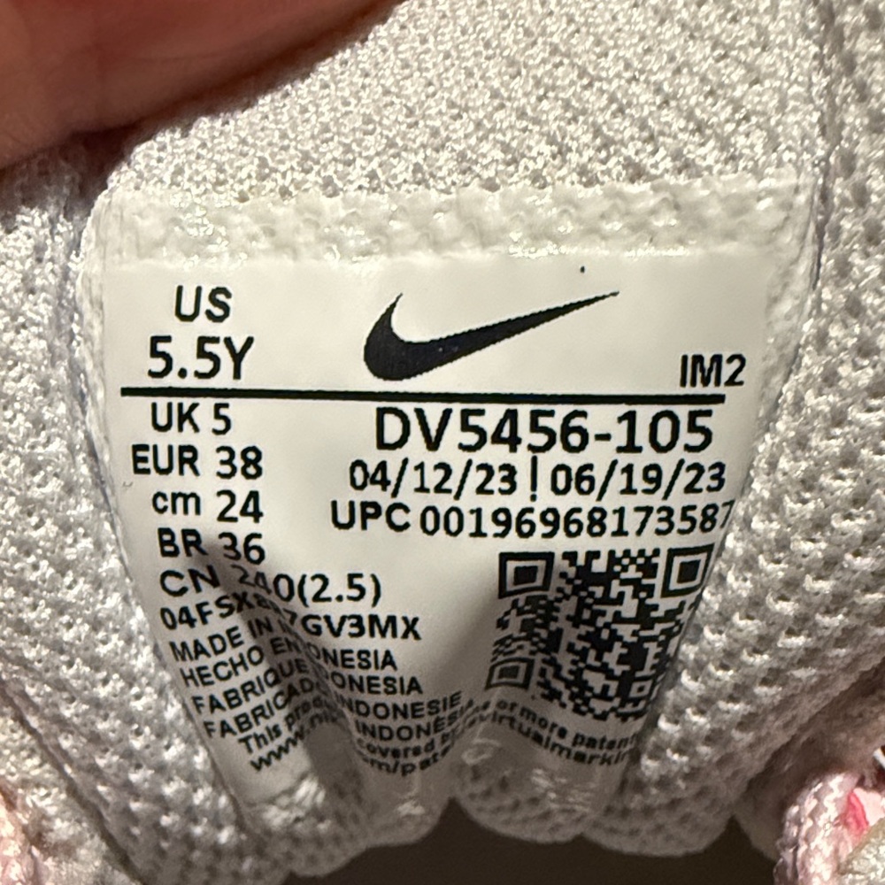 Nike Court Borough Low Recraft Sneakers in Pink and White SZ 5.5 Like New! - Picture 7 of 7
